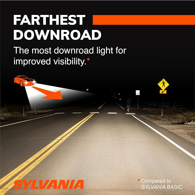 SYLVANIA - H11 SilverStar Ultra - High Performance Halogen Headlight Bulb, High Beam, Low Beam and Fog Replacement Bulb, Brightest Down Road with Whiter Light, Tri-Band Technology (Contains 2 Bulbs)