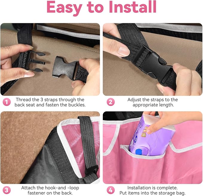 Rhino Valley Trunk Organizer for SUV, 35.5"x18.2" Foldable Hanging Storage & 10 Compartment Pockets, Waterproof and Washable Material Bag & Adjustable Straps, Car Trunk Organizer for SUV, MPV, Truck