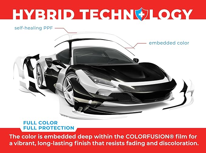 ColorFusion PPF by VViViD, Gloss Metallic Black Dry Apply PPF Vinyl Car Wrap Roll 20ft x 5ft