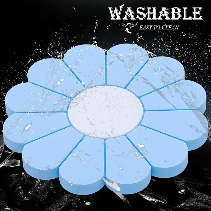 4-Pack Car Cup Holder Coaster Inserts, Daisy Shape, 2.75 Inch Non-Slip Silicone Cup Holder Insert, Universal Non-Slip Cup Holders, Car Accessories Interior for Women and Man (Light Blue)