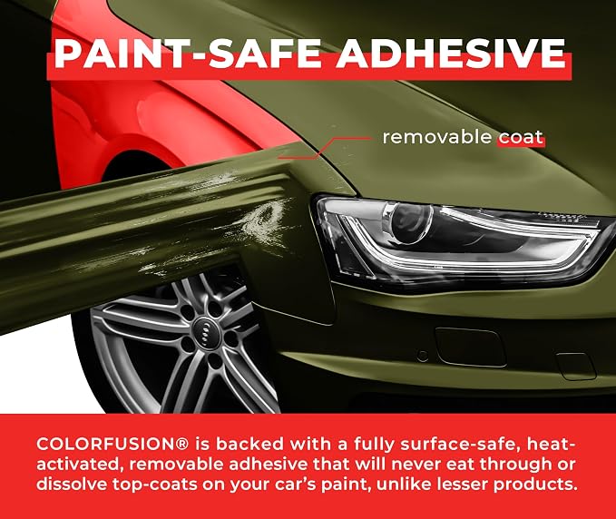 ColorFusion PPF by VViViD, Satin Stealth Combat Green Dry Apply PPF Vinyl Car Wrap Roll 10ft x 5ft