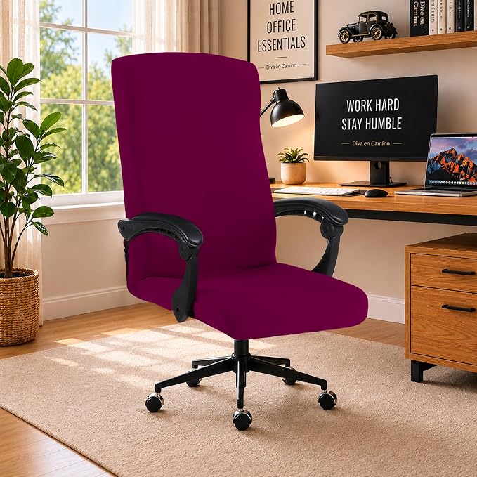 DIVA EN CAMINO DEC Stretchable Office Chair Cover with Durable Zipper, Soft Slipcover for Computer Chair