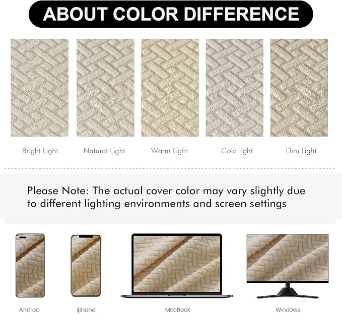 Genina Waterproof Seat Covers for Dining Room Chairs Covers Dining Chair seat Covers Kitchen Chair Covers slipcovers (Beige, 6 Pcs)
