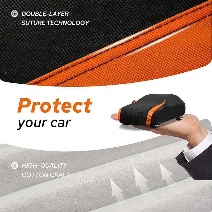 10-Layer for Chevy Corvette C4/C5/C6/C7 Car Cover Waterproof All Weather for Automobiles, Outdoor Full Cover Soft Cotton Lining with Door Zipper, Fit for Corvette C4-C7 1984-2019