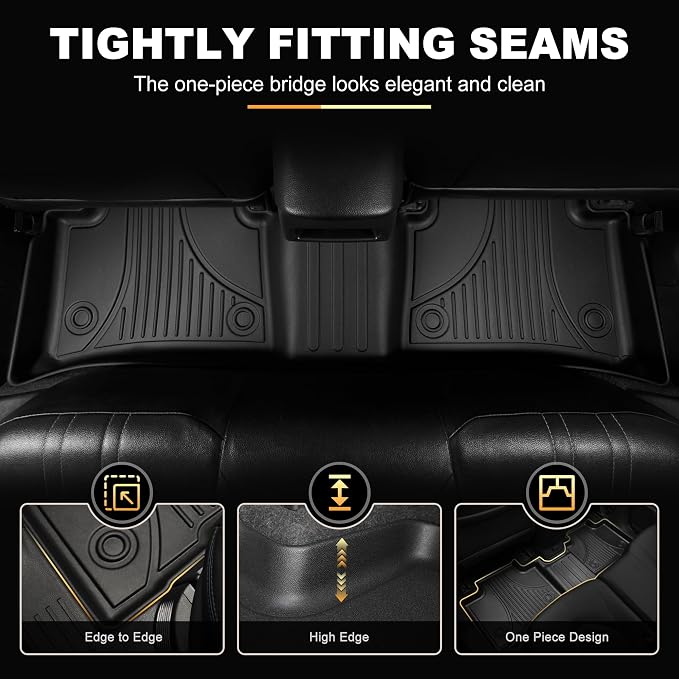 Floor Mats for Toyota RAV4 2026, Not for PHEV, 1st & 2nd Row Floor Liners | Door Sills Protector. Custom Fit. All-weather Protection. Waterproof. Easy to Clean. Washable. Durable. Heavy Duty