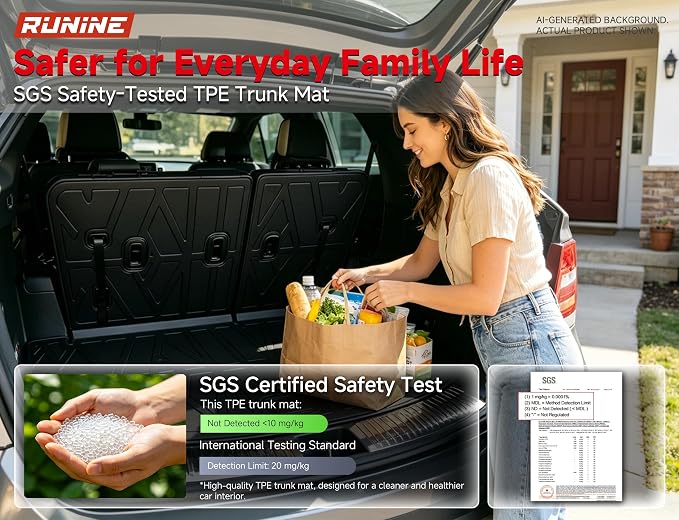 Floor Mats for Hyundai Santa Fe 2024 2025 2026(Fit Hybrid/Gas), All Weather Protection Custom Floor Mats Trunk Cargo Mat and Car Windshield Cover Set for Hyundai Santa Fe Accessories