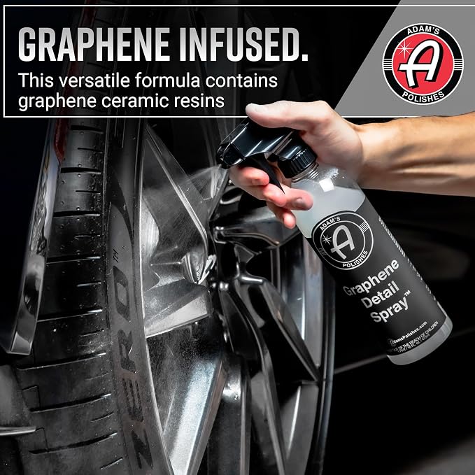 Adam's Polishes Graphene Detail Spray (2 Pack) - Extend Protection of Waxes, Sealants, & Coatings | Waterless Detailer Spray For Car Detailing | Clay Bar, Drying Aid, Add Ceramic Graphene Protection