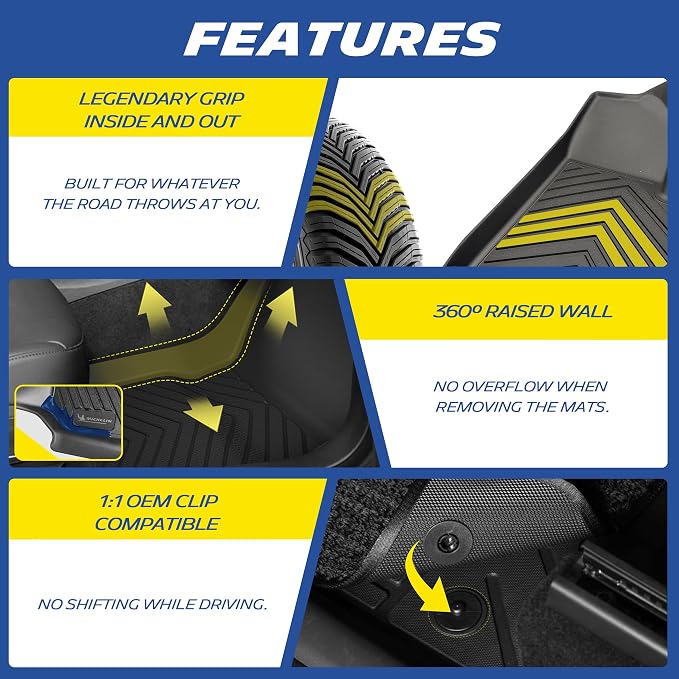 Michelin Vehicle Mats, Premier Series All-Weather TPE Custom Fit Liner for 2026-2027 Nissan Sentra Floor Mats (3 Piece)