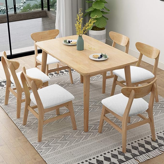 Fuloon Stretch Chair Seat Covers 4 PCS, Removable Washable Dining Chair Covers Anti-Dust Dining Room Seat Cushion Slipcovers (4, White)