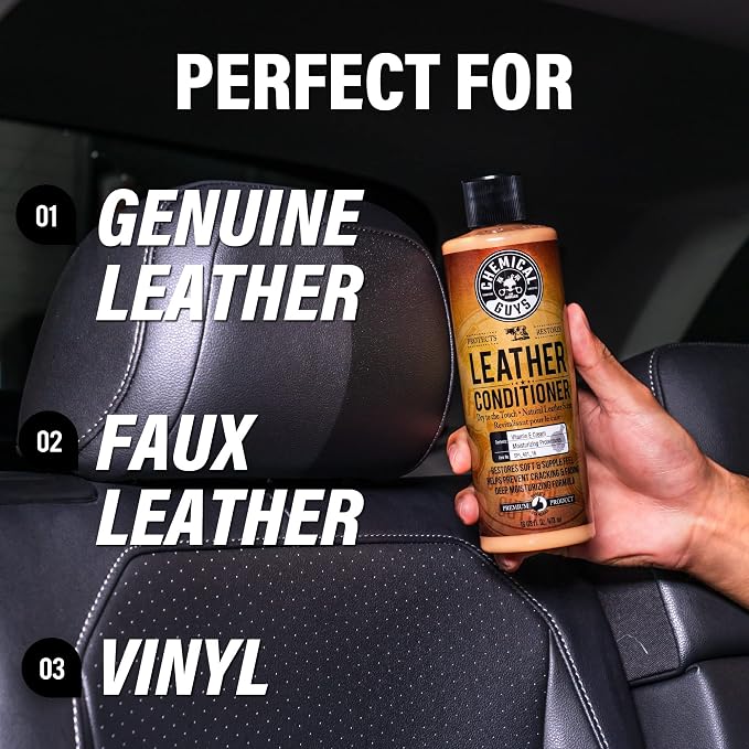Chemical Guys, Leather Cleaner & Conditioner Kit for Cars & Home, 2 x 16 oz | Two-step kit cleans then conditions seats, furniture, bags and boots, pH-balanced for natural and sealed leather