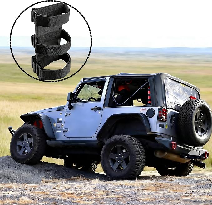 Fire Extinguisher Mount for Roll Bars - Roll Bar Fire Extinguisher Mount, Adjustable Car Trunk Fire Extinguisher Holder for Jeep Wrangler CJ YJ LJ TJ JK JKU JL JLU