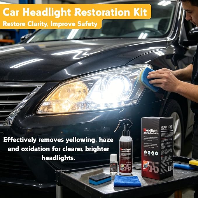 Headlight Restoration Kit | Spray-On, Quick & Easy, No Tools Required | Restores Clarity & Permanently Removes Yellowing, Oxidation in 5 Minutes for Car, Truck, SUV, RV