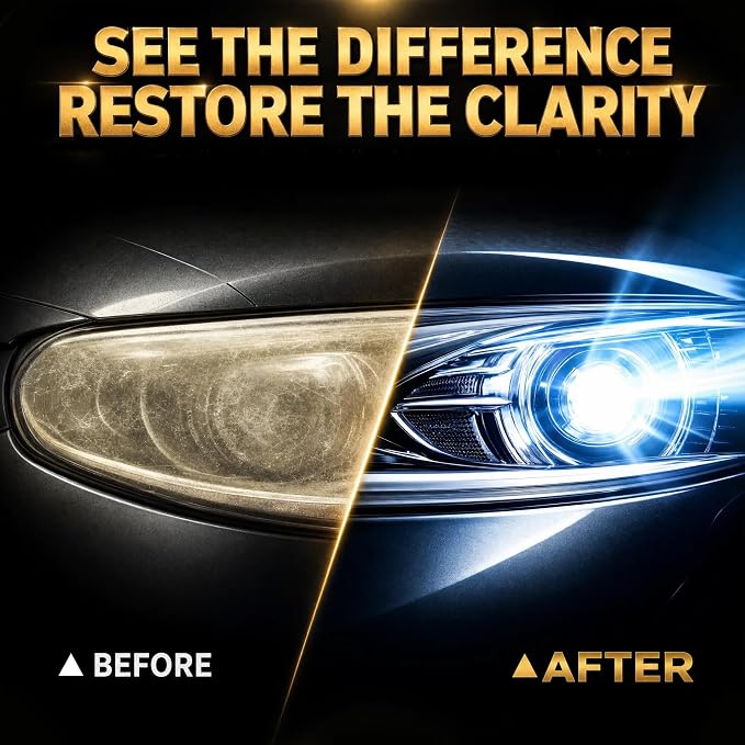 Callmynm Headlight Restoration Kit, 2026 New Car Headlight Cleaner & Restorer Kit, Restores Yellowed & Oxidized Headlights to Like-New Clarity for All Vehicle Types