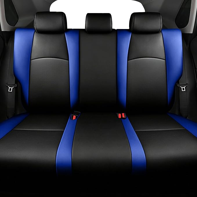 AOMSAZTO Car Seat Cover Fit for Toyota CHR 2018-2022 Faux Leather Seat Covers Protector Compatible Airbag Waterproof C-HR Full Set Black&Blue | CHR Seat Covers Premium Faux Leather Breathable Compatible Airbag Scratch Resistant 1:1 Customized Seat Cush...