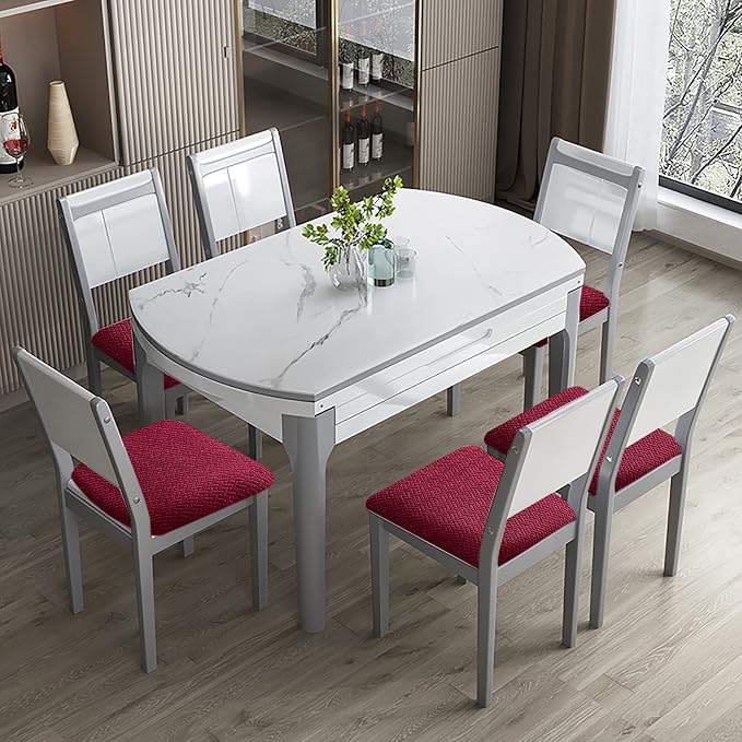 Genina Waterproof Seat Covers for Dining Room Chairs Covers Dining Chair seat Covers Kitchen Chair Covers slipcovers (Wine Red, 2 Pcs)