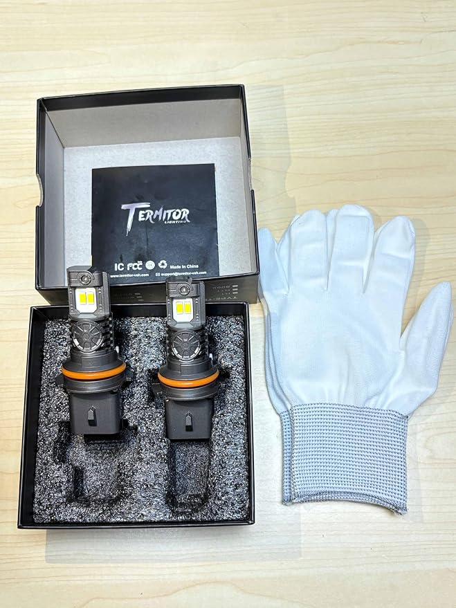 Termitor High Performance 9007/HB5 LED Bulb for Off-road Fog | 90,000LM Brightness, 6500K Bright White Light, DIY Easy Install, 85K+ Hrs, IP68, OE Sizing, Pair Pack