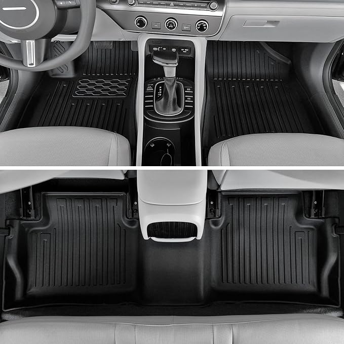 Floor Mats for Hyundai Kona Gas 2024-2026, All Weather Floor Mats Trunk Cargo Liner with Backrest Protectors and Door Sill Guards Accessories, Full Coverage Set