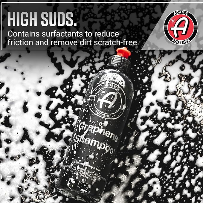 Adam's Polishes Graphene Shampoo Gallon, Graphene Ceramic Coating Infused Car Wash Soap, Powerful Cleaner & Protection In One Step, pH Neutral, High Suds For Foam Cannon, Foam Gun or Detailing Bucket