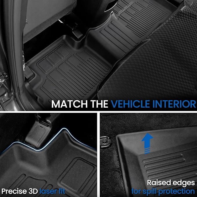 Floor Mats for Kia Sportage Hybrid 2026 2025 2024 2023(Not Fit PHEV & Gas), All Weather TPE Trunk Mat Cargo Liner with Backrest Mats & Door Sill Guards Car Mat Accessories