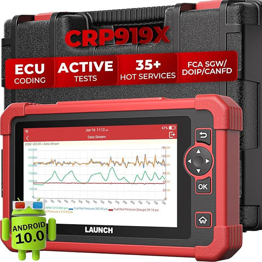 Launch X431 CRP919X OBD2 Scanner, 2026 US Ver. ECU Coding Car Scanner, Bidirectional Scan Tool, CANFD/DOIP, FCA Autoauth, 35+ Service,10.0 OS As X431, 4000+ Active Test,OE All System Diagnostic Tool