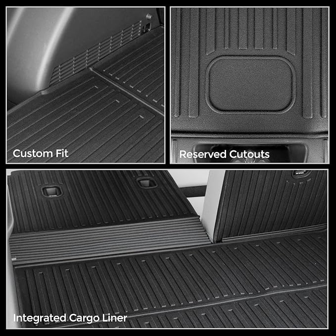 Floor Mats for Hyundai Kona Gas 2024-2026, All Weather Floor Mats Trunk Cargo Liner with Backrest Protectors and Door Sill Guards Accessories, Full Coverage Set