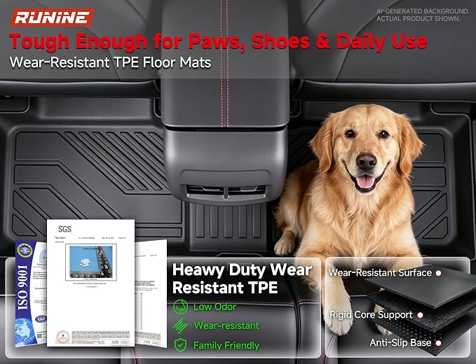 Floor Mats for Chevy Equinox 2025-2026/GMC Terrain (Not for EV),All Weather Protection Custom Floor Mats Trunk Cargo and Car Windshield Cover Set for Chevy Equinox Accessories