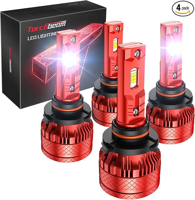 Torchbeam T6S 9005 9006 ledlights for car, Headlight Bulbs 96000 Lumens, High Performance Halogen Replacement, High Beam Low Beam Fog Light Bulbs, 2 Pack