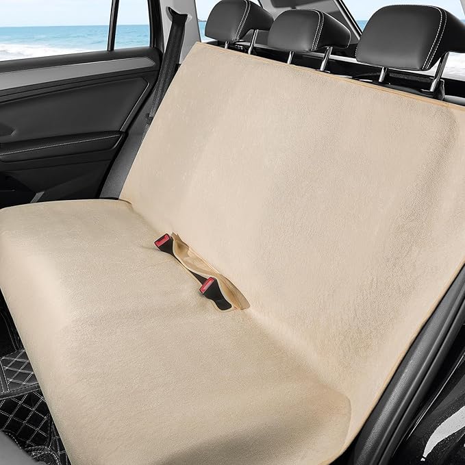 Waterproof Car Seat Cover Full Sets Interior Sets Universal Fits Car Sweat Towel for Trucks SUV Van Car Seat Protector Beige Protector Cloth Seats Pack of 3