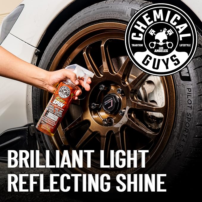 Chemical Guys, HydroSpin Wheel & Rim Ceramic Coating Spray for Rims, 16 oz | Ceramic spray shields wheels, rims and brake parts with a hydrophobic shine that helps grime rinse away