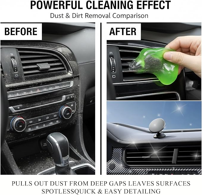 3PCS Car Cleaning Gel, Car Cleaning Supplies, Reusable Car Gel for Cleaning, Auto Detailing Tools Universal Cleaning Putty Gel for Keyboard, Laptop, Air Vents, Dust Crumb Removal
