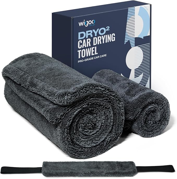 Wigoo Microfiber Car Drying Towel for Detailing, Cars, SUV, Truck (3 Sizes) | 1300 GSM, 36" x 24", Ultra-Absorbent, Streak-Free, Dual-Sided Edgeless Cleaning Towels with Twisted Loop