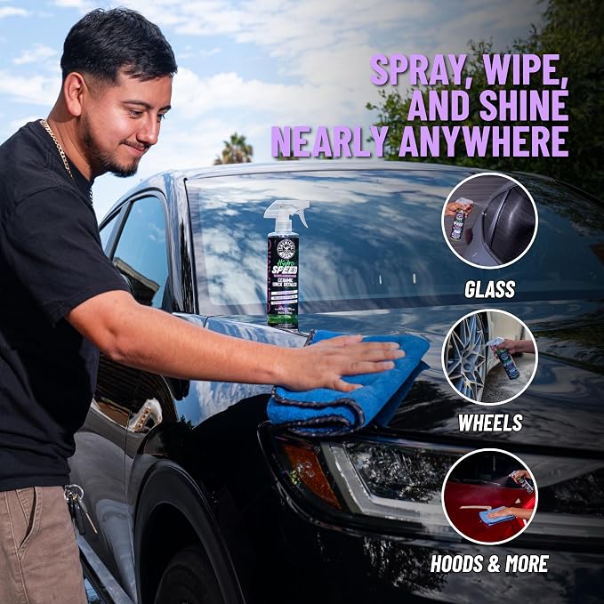 Chemical Guys, HydroSpeed Ceramic Quick Detailer Spray, Gloss, 1 Gallon | Ceramic polymers boost gloss, slickness and water beading, tops up coatings and wax on paint, glass and wheels