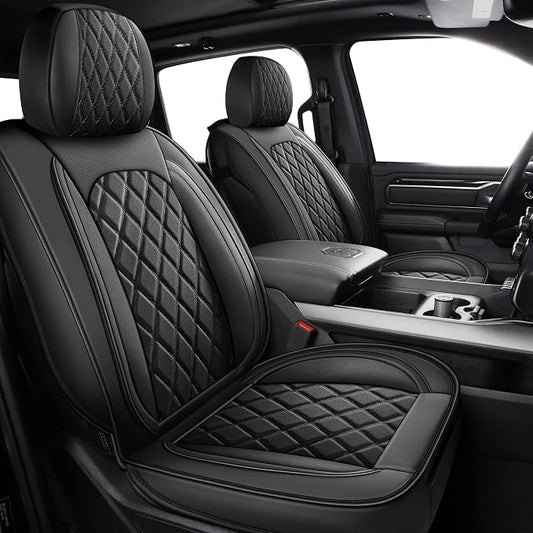 MIROZO Dodge Ram Seat Covers Full Set,Waterproof Car Seat Cover Fits for 2009-2026 Ram 1500/2500/3500 Crew Quad Regular Cab,Heavy Duty Protection Pickup Cushions with Split Flat Bench 40/60,Black