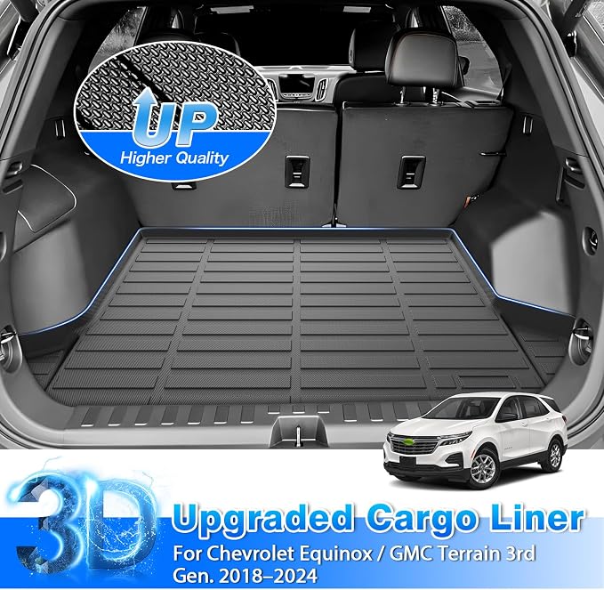 Cartist Floor Mats and Cargo Liner Fit for Chevy Equinox/GMC Terrain 2018-2024 All Weather Floor Mat Equinox/Terrain Accessories Heavy Duty Carpet Protection