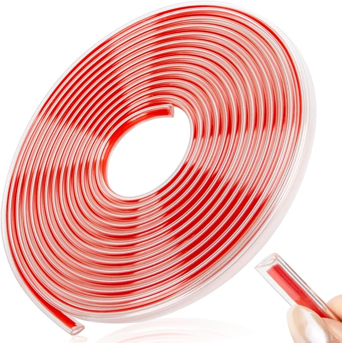 RAINFLOW Car Door Edge Guards 16.4 Ft（5M） - Clear U Shape Rubber Trim | Self Adhesive Door Protector Seal for Most Vehicles Trucks SUVs Sedans, Easy Cut DIY Installation Automotive Accessories