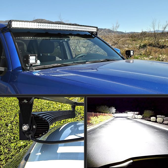Nilight LED Light Bar 50Inch 288W 20100LM Curved Spot Flood Combo Driving Lamp Roof Bumper Off Road LED Work Lights Pods for Van Camper Wagon Car Pickup Golf Cart ATV UTV SUV Truck Boat 4x4