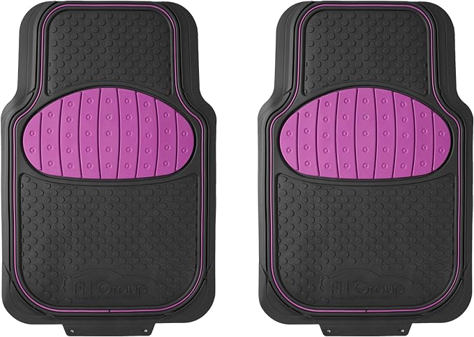Automotive Floor Mats Pink Climaproof for All Weather Protection Universal Fit Heavy Duty Rubber fits Most Cars, SUVs, and Trucks (Full Set Trim to Fit) FH Group F11500PINK