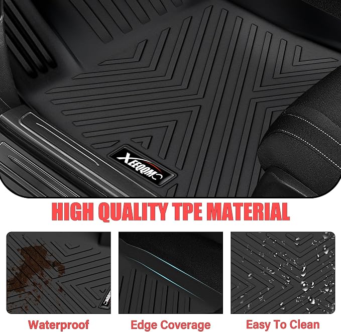 Floor Mats & Trunk Mat for 2026 Nissan Sentra | All Weather TPE Floor Liners Fit for Nissan Sentra 2026 1st & 2nd Row and Cargo Liner Odorless Anti-Slip Black Rubber Mats