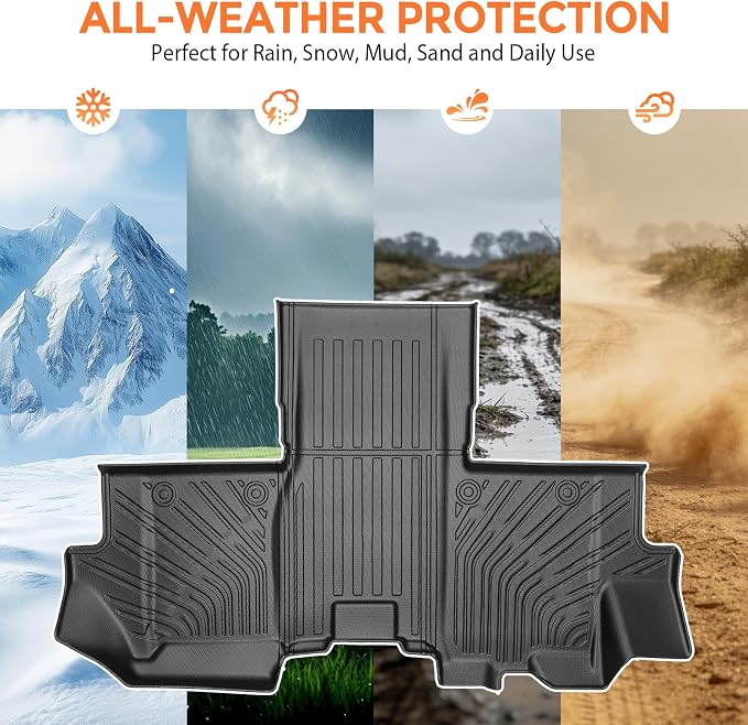 Floor Mats for Dodge Ram ProMaster Van 1500/2500/3500 2018-2025 | Custom Fit Heavy Duty TPE All Weather Protection, Waterproof Non-Slip Black Car Liners (Front Row Floor Mats)