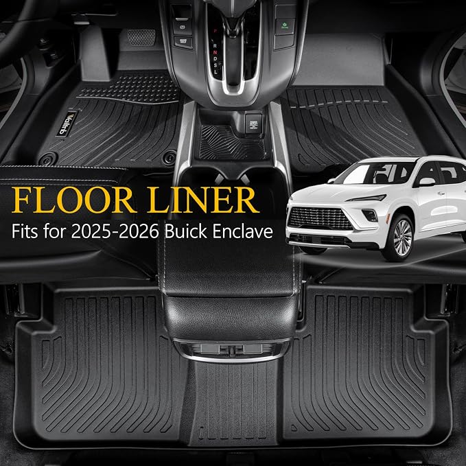 Wailtnb-Floor Mats for Buick Enclave 2025 2026/ Acadia & Acadia Denali 2024-2026/ Chevy Traverse 2024-2026 (Only Bucket Seat 7 Seats) Floor Liner Cargo Mat Car Mat for Enclave Accessories 2026