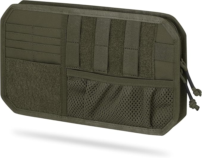 Car Sun Visor Organizer, Tactical Sunvisor Organizers Storage Covers for Trucks, Molle Panel with Pockets Zipper Visor Storage Pouch Accessories, Fits Most Vehicles, SUVs & Jeeps (RG-NEW)