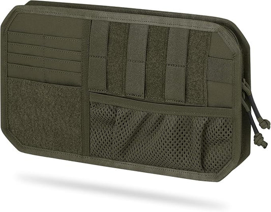 Car Sun Visor Organizer, Tactical Sunvisor Organizers Storage Covers for Trucks, Molle Panel with Pockets Zipper Visor Storage Pouch Accessories, Fits Most Vehicles, SUVs & Jeeps (RG-NEW)