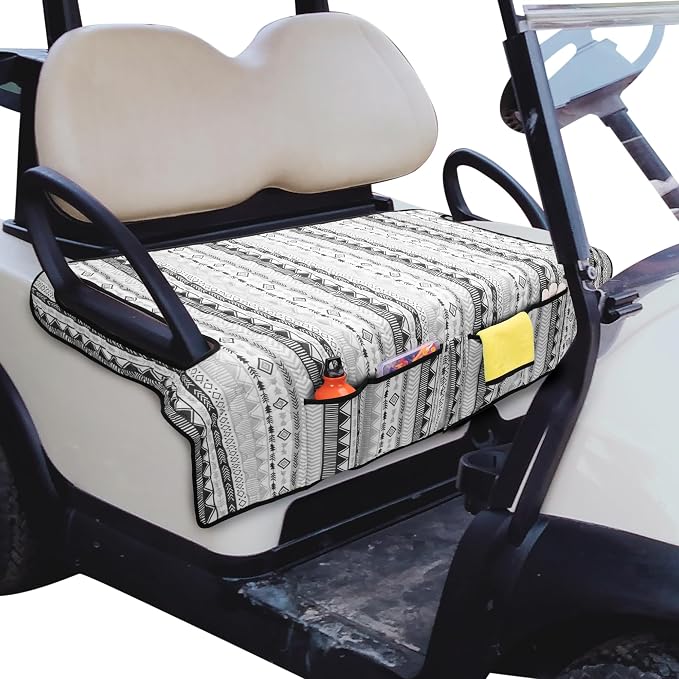PGmoon Golf Cart Seat Covers with 4 Front Pockets & Nonskid Bottom