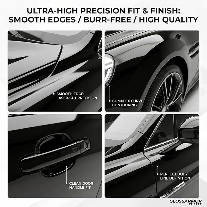Piano Black PPF Paint Protection Film 50FT x 5FT Roll with PET Liner, Ultra Gloss Finish, Bubble-Free & Repositionable Adhesive, UV Protection for Cars, SUVs, Trucks (Ultra Gloss Black PPF)