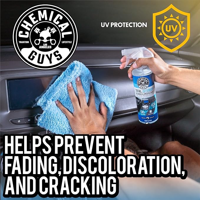 Chemical Guys, Total Interior Cleaner & Protectant for Cars, 16 oz, 2 Pack | Cleans dashboards, seats, door panels, trim and glass in one step, leaving a fresh, streak-free, factory-style look