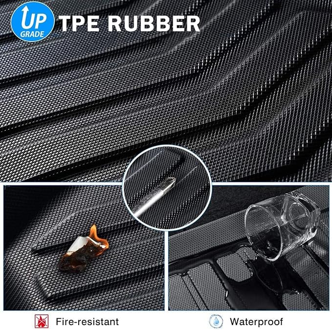 KUST Floor Mats for Chevy Malibu 2016-2025, All Weather Floor Liners Front Rear 2 Rows Car Mats for Malibu Accessories TPE Rubber Raised Edge