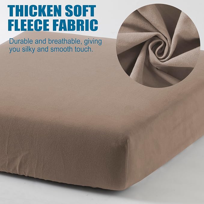100% Waterproof Couch Cushion Covers L Shaped Chaise Cover, Stretch Seat Covers for Sectional Sofa, Reversible Couch Sofa Protector Covers for Kids Pets, Washable(Chaise Cover, Camel)