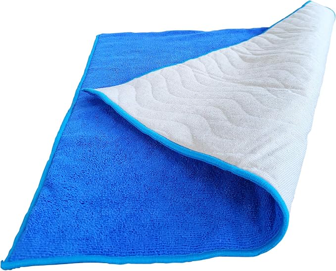 Waterproof Seat Pad for Incontinence, Blue/Blue, 22 x 22 Inches | Slip-Resistant, Ultra Absorbent, Soft Microfiber, 5 Layer Design, For Adults, Kids and Pets