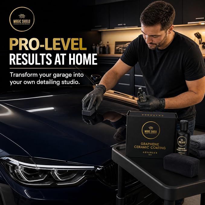 Magic Shield Graphene Coating for Cars │ Self-Healing, 5+ Years Durability │ Advanced SiO2 Ceramic Protection - High Gloss, Anti-Scratch - Perfect for Cars, Motorcycles, Marine, and RVs