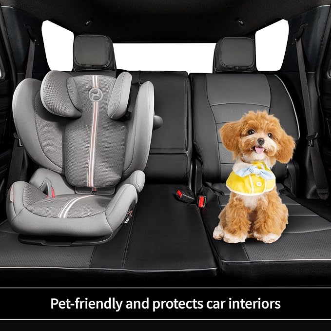 EKR Car Seat Covers Custom Fit for Toyota 4Runner(7 Seats) Full Set | for Toyota 4 Runner 2025-2026 Seat Covers for SUV Trucks,Airbag Compatible,Waterproof Pet-resistant,Faux Leather(Black/Gray)